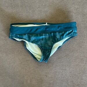 Prana Teal Patterned Bikini Bottoms